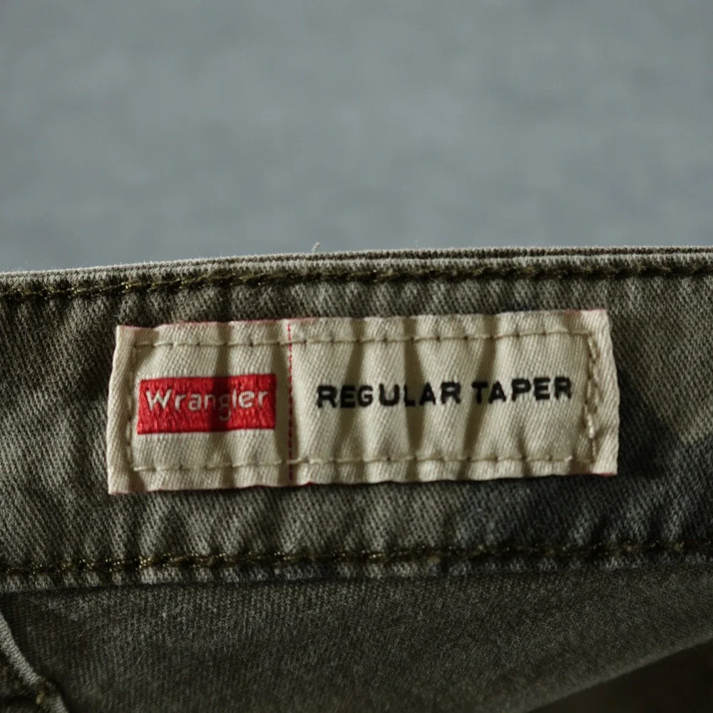 Wrangler Cargo Pants Men 32x32 Green Camo Regular Taper Stretch Tactical Utility